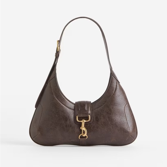 Brown faux Leather Shoulder Bag - Picture 1 of 4